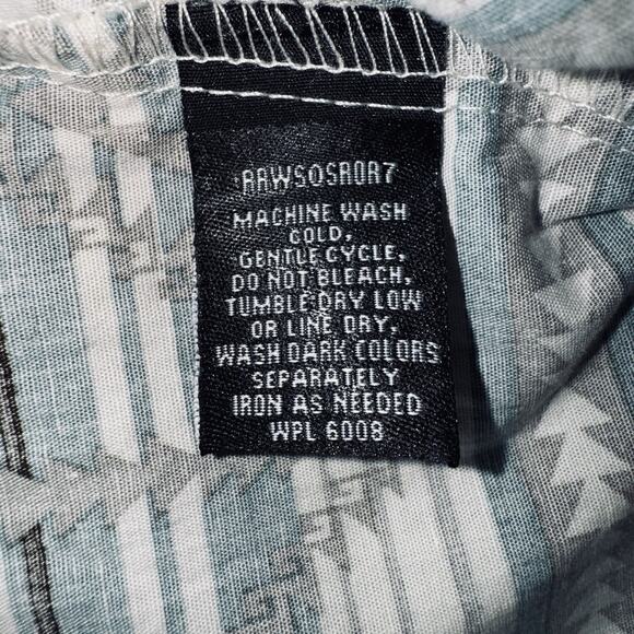 NWOT Rock Roll Denim Medium Cowgirl Aztec Western Shirt Women Blue White Rodeo - Picture 9 of 10